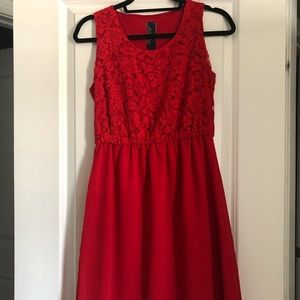 Red dress with lace